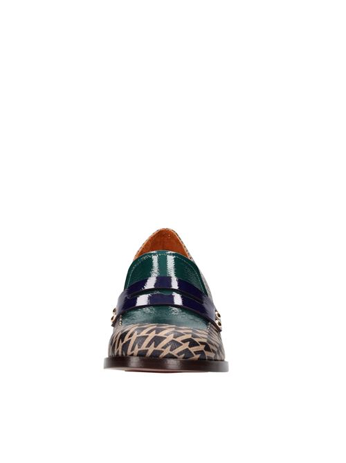TADEO model décolleté in leather with geometric pattern CHIE MIHARA | TADEOMARRONE